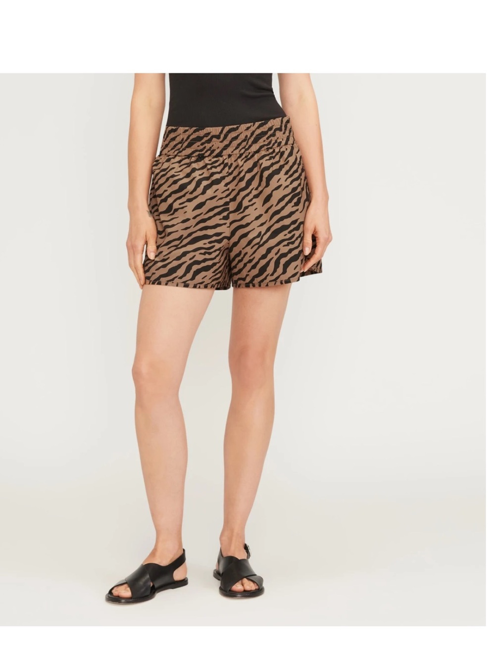 Everlane Poplin Boxer Short in Tiger Stripe